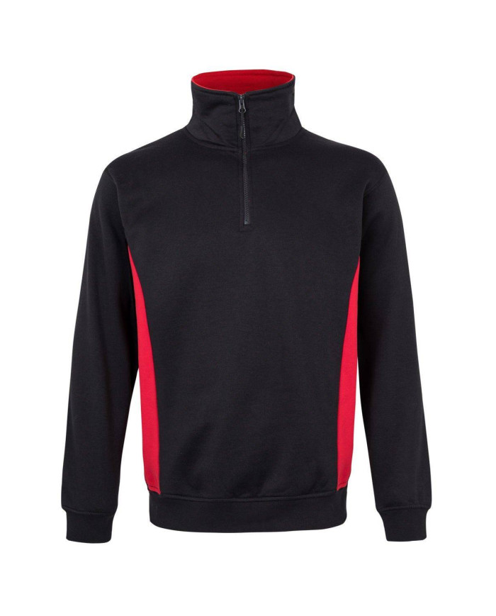 Sudadera bicolor con media cremallera VELILLA