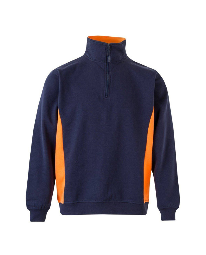Sudadera bicolor con media cremallera VELILLA