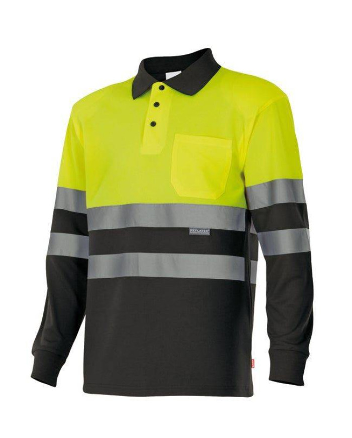 Polo bicolor manga larga VELILLA | POLOS | Uniformes ALTA