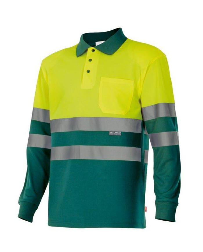 Polo bicolor manga larga VELILLA | POLOS | Uniformes ALTA