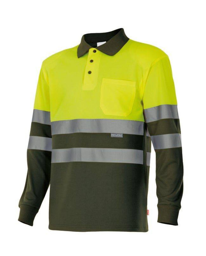 Polo bicolor manga larga VELILLA | POLOS | Uniformes ALTA
