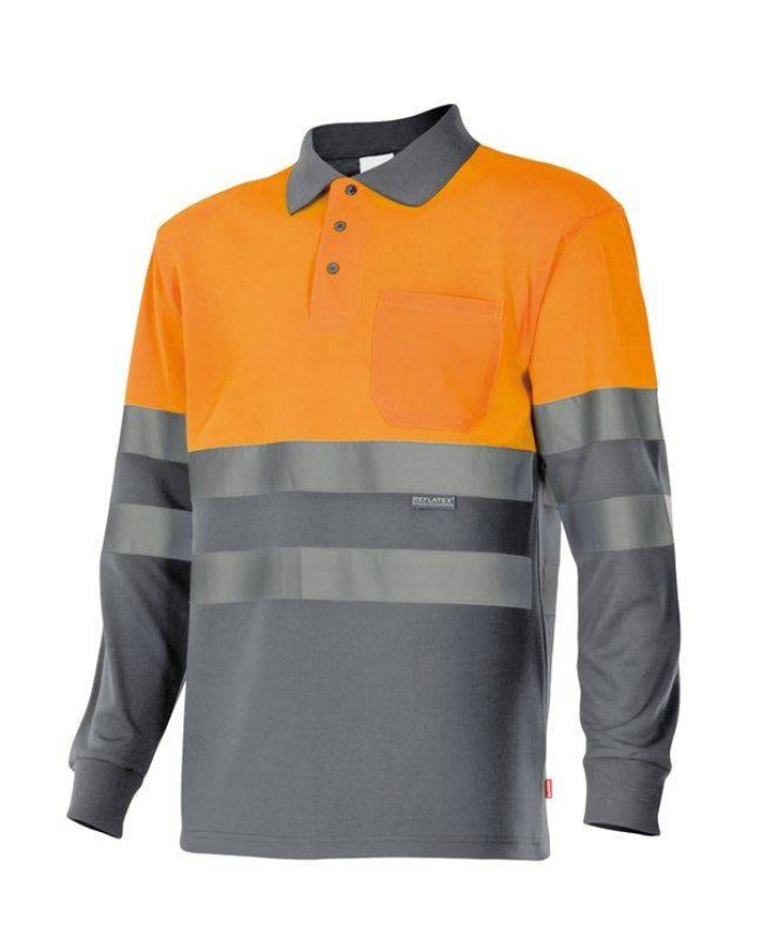 Polo bicolor manga larga VELILLA | POLOS | Uniformes ALTA