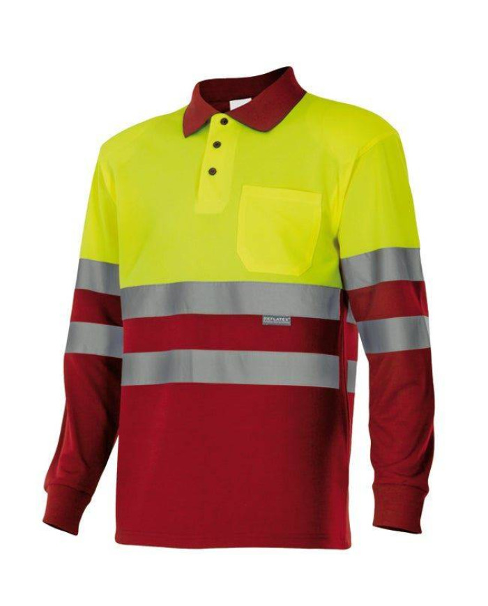 Polo bicolor manga larga VELILLA | POLOS | Uniformes ALTA