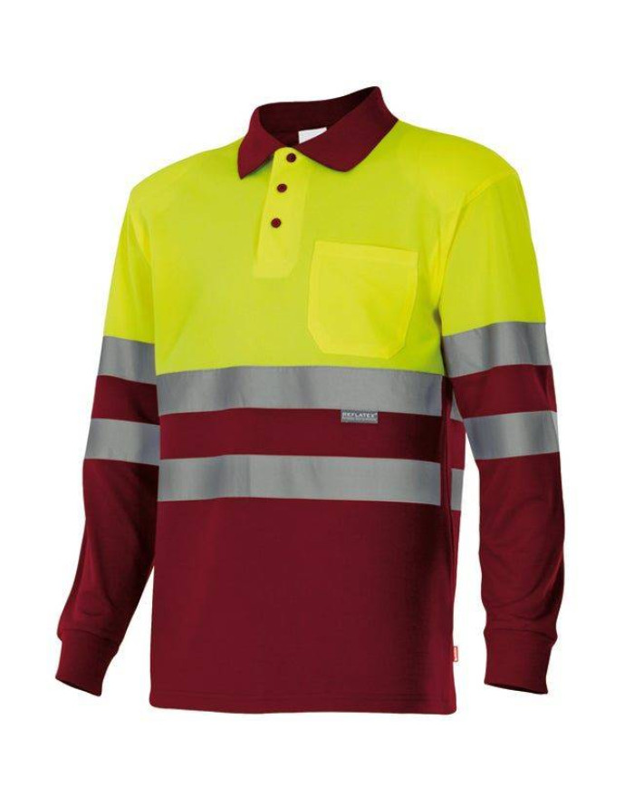 Polo bicolor manga larga VELILLA | POLOS | Uniformes ALTA