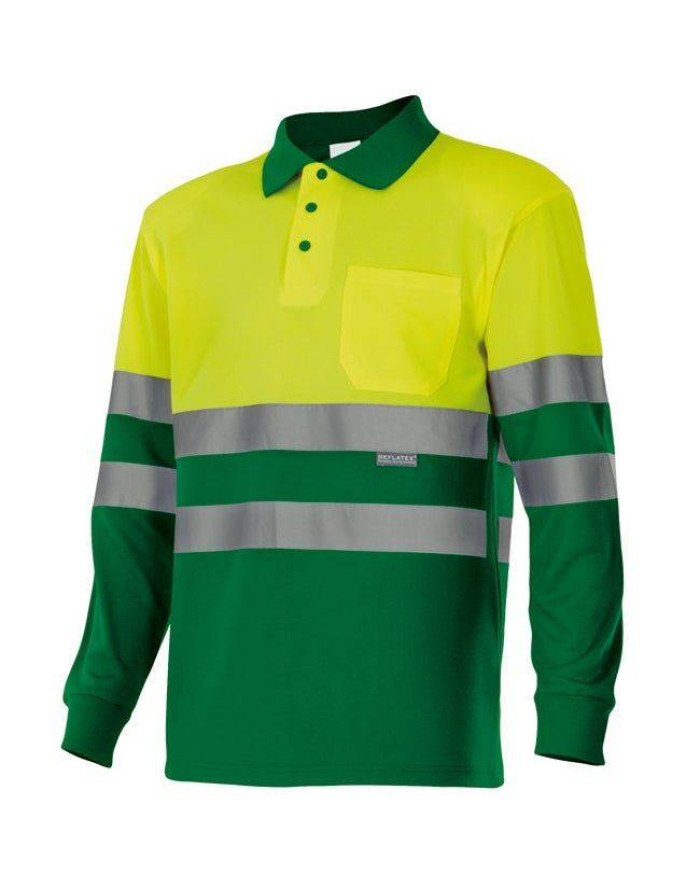 Polo bicolor manga larga VELILLA | POLOS | Uniformes ALTA