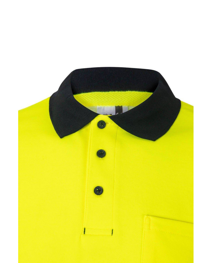 Polo algodón bicolor manga corta cinta segmentada VELILLA