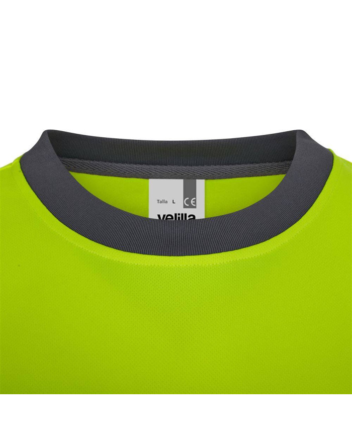 Camiseta poliéster reciclado bicolor manga larga cinta segmentada VELILLA