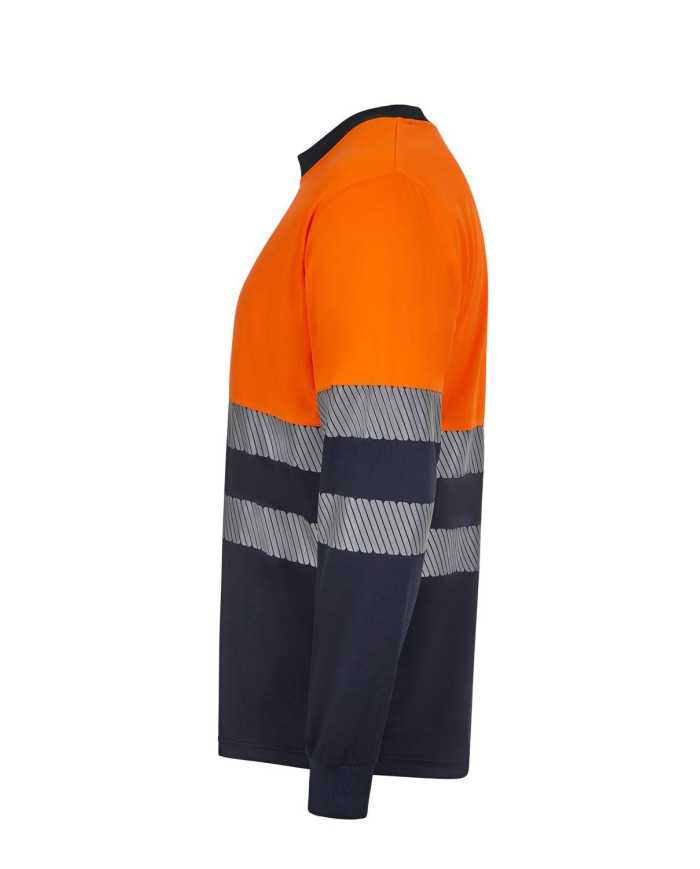 Camiseta poliéster reciclado bicolor manga larga cinta segmentada VELILLA