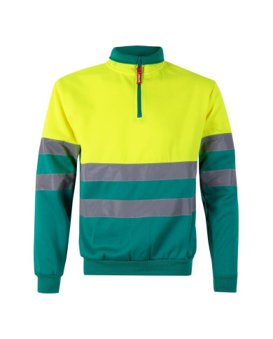 Sudadera bicolor con media cremallera VELILLA