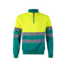 Sudadera bicolor con media cremallera VELILLA