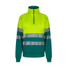 Sudadera bicolor con media cremallera cinta segmentada VELILLA