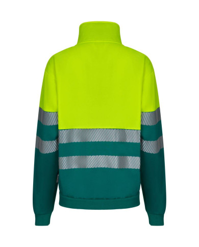 Sudadera bicolor con media cremallera cinta segmentada VELILLA