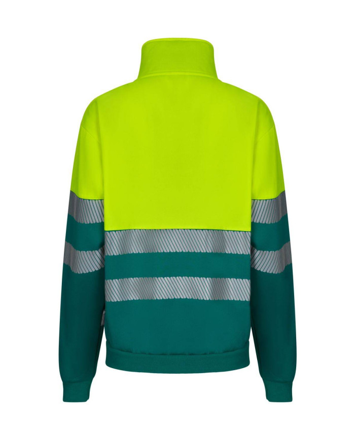 Sudadera bicolor con media cremallera cinta segmentada VELILLA