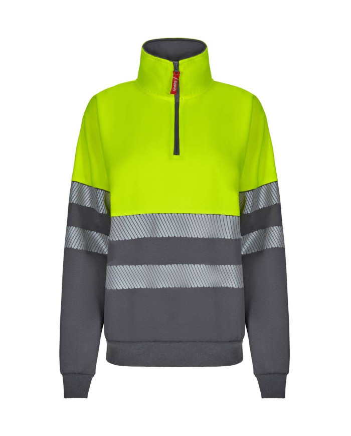 Sudadera bicolor con media cremallera cinta segmentada VELILLA