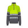 Sudadera bicolor con media cremallera cinta segmentada VELILLA