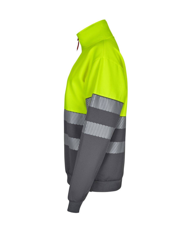 Sudadera bicolor con media cremallera cinta segmentada VELILLA
