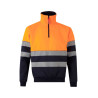 Sudadera bicolor con media cremallera cinta segmentada VELILLA