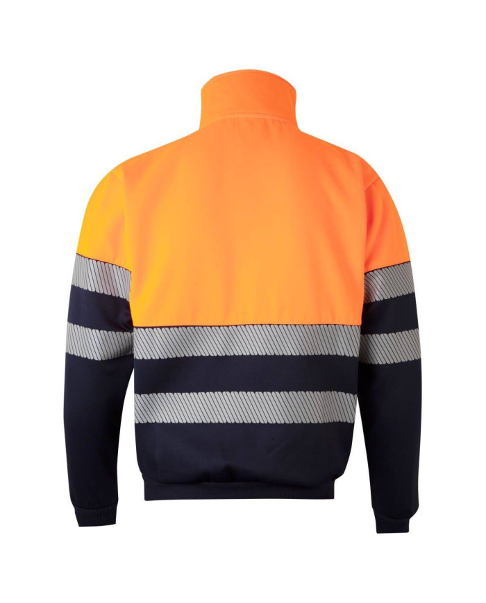 Sudadera bicolor con media cremallera cinta segmentada VELILLA