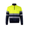 Sudadera bicolor con media cremallera cinta segmentada VELILLA