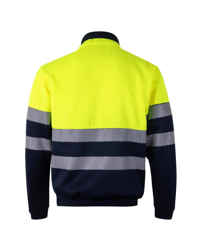 Sudadera bicolor con media cremallera cinta segmentada VELILLA