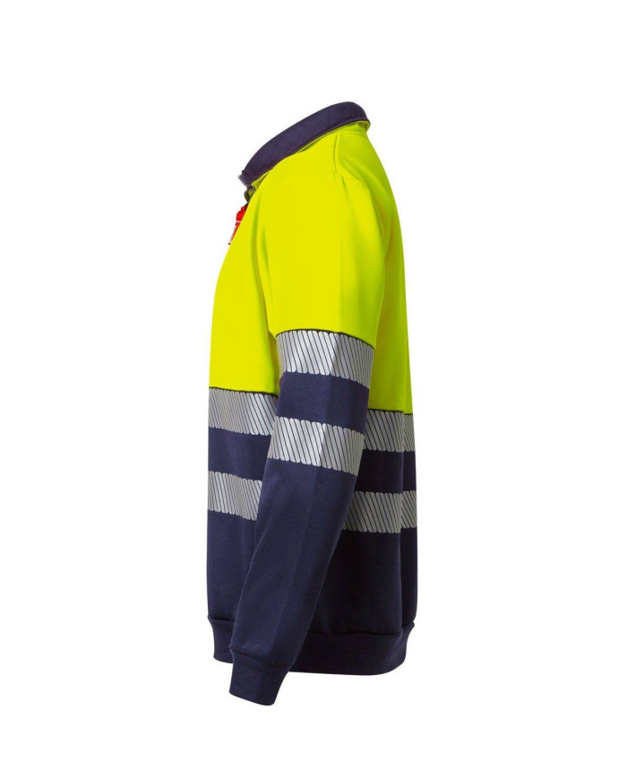 Sudadera bicolor con media cremallera cinta segmentada VELILLA