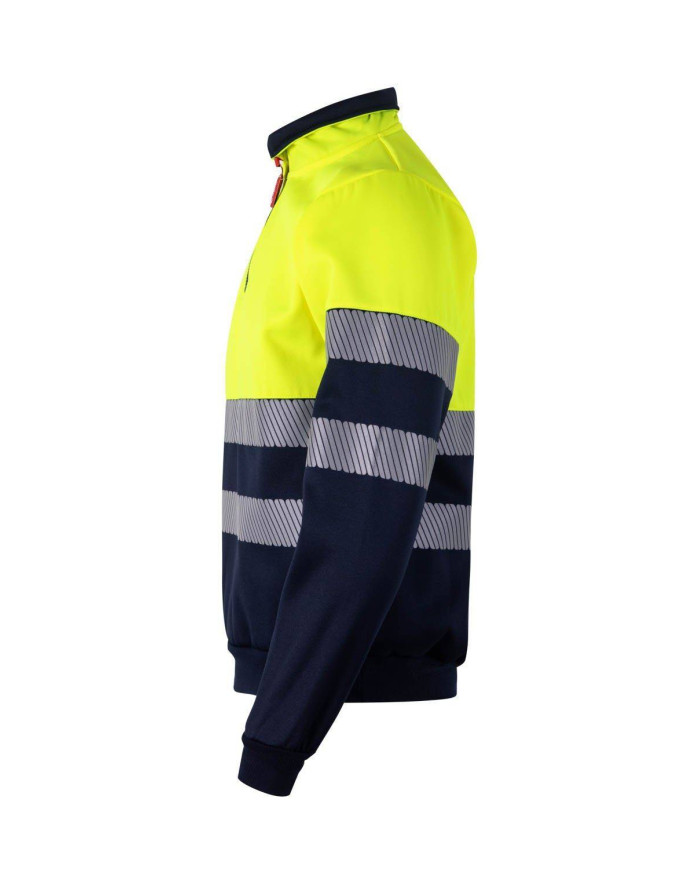 Sudadera bicolor con media cremallera cinta segmentada VELILLA
