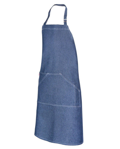 Delantal peto denim con bolsillos VELILLA
